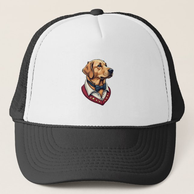 Casquette T-shirt vintage patriotique pour chien Retriever d (Devant)