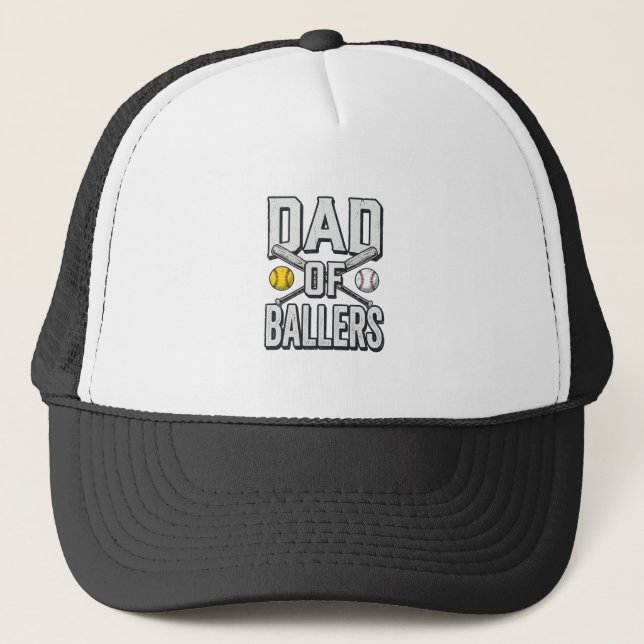 Casquette T-shirt vintage pour papa de softball et baseball  (Devant)