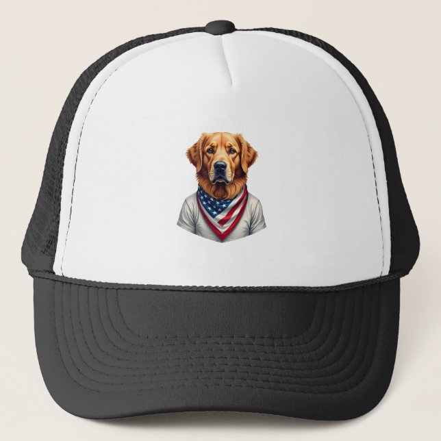 Casquette T-shirt vintage retriever golden canine américain (Devant)