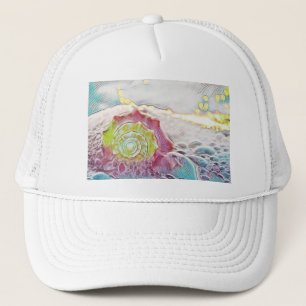 Casquette T-shirt vintage Tirage rose-Jaune