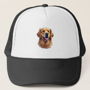 Casquette T-shirt vintage visage de Golden Retriever patriot