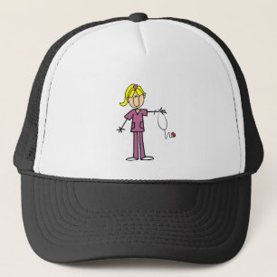 Casquette T-shirts Blond Female Stick Figure Nurse