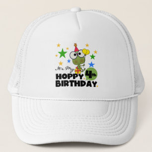 Casquette T-shirts et cadeaux 4th Birthday Frog Hoppy
