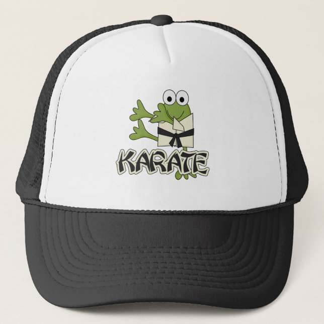 Casquette T-shirts et cadeaux de karaté de grenouille (Devant)