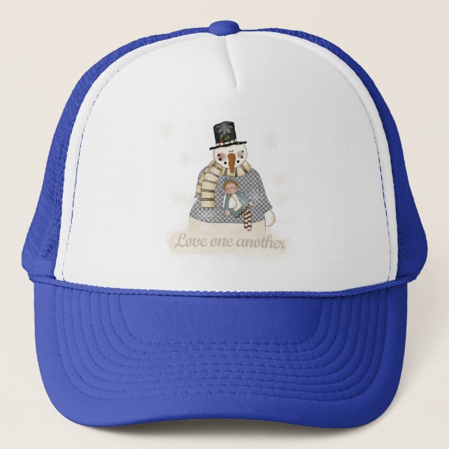 Casquette T-shirts et cadeaux Love One Another Snowman (Devant)