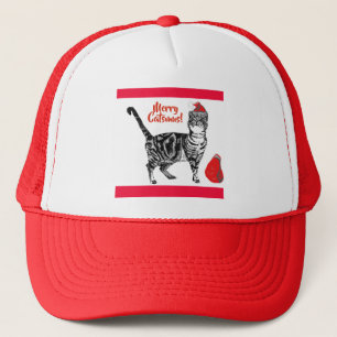 Casquette Tabby Chat Joyeux Noël Catsmus Rouge Funny Chats