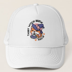 Casquette Tabby Witch Brew – Joli design de chat Halloween