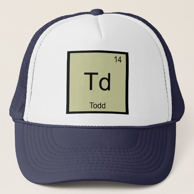 Casquette Table périodique de l'élément de chimie de nom Tod (Devant)