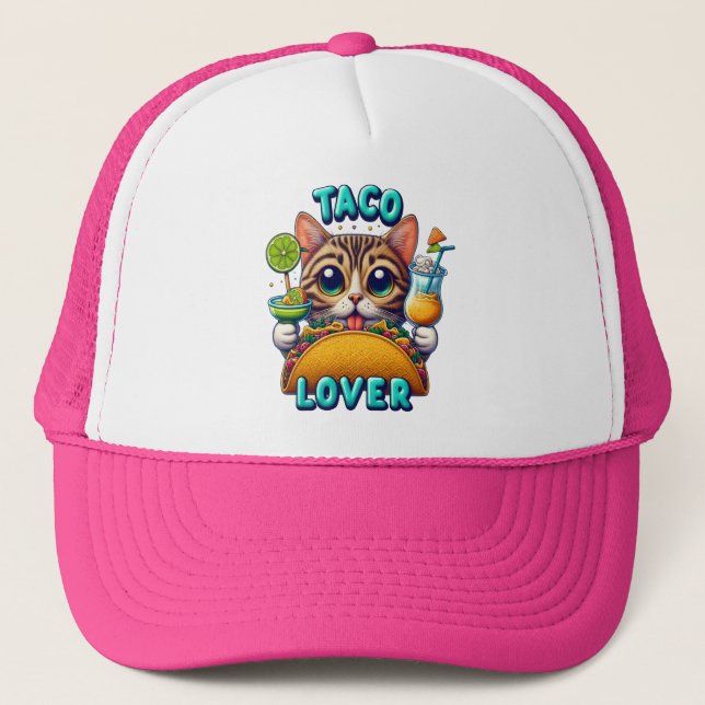 Casquette Taco Lover Chat Avec Boisson Rafraîchissante (Devant)