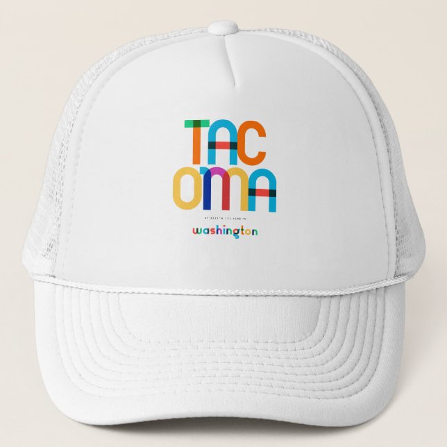 Casquette Tacoma Washington Mid Century, Pop Art, (Devant)