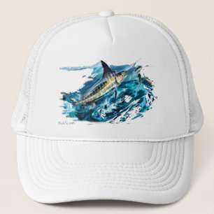Casquette Taillade de Marlin sautant avec le thon