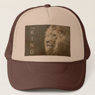 Casquette Tan Et Brown Pop Art Lion Tête Blanc Élégant