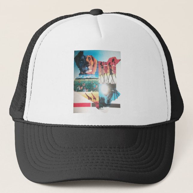 Casquette Tapisserie kenyane : Faune, culture et plage côtiè (Devant)