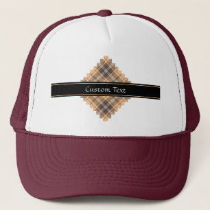 Casquette Tartan beige et Brown