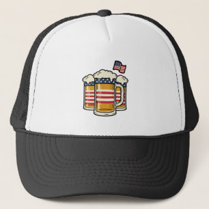 Casquette Tasse à bière patriotique design vectoriel vintage