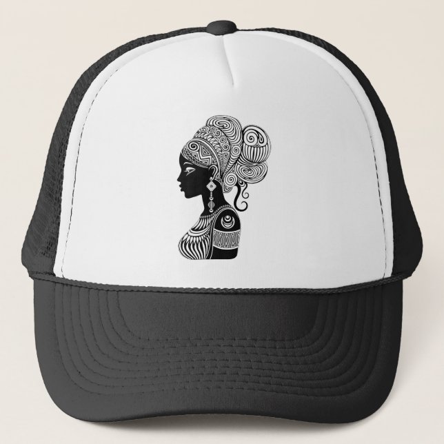 Casquette Tatouage Tribal Portrait de Fille Africaine (Devant)