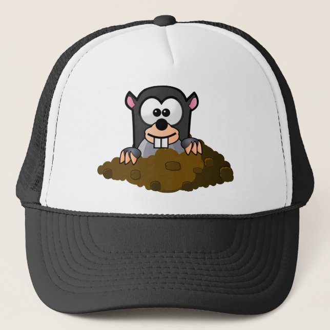 Casquette Taupe mignonne de bande dessinée sautant hors de (Devant)