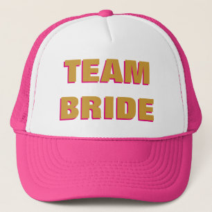 Casquette Team Bride Gold Hot Pink