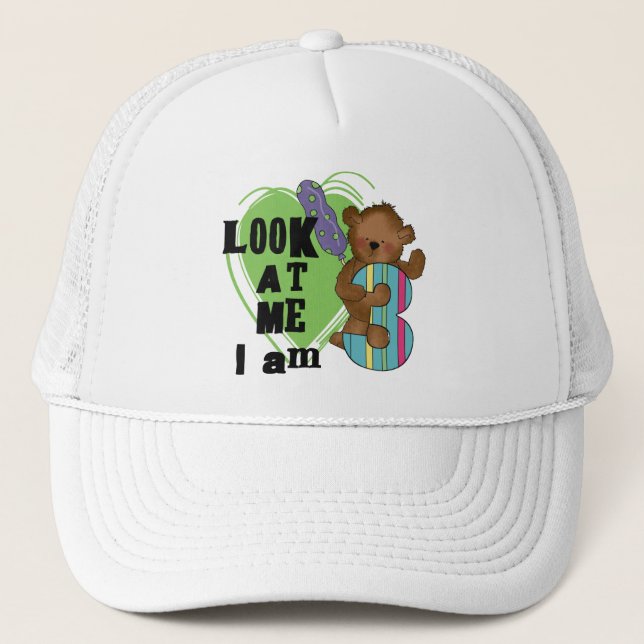 Casquette Teddy Bear Je suis 3 Tshirts et cadeaux d'annivers (Devant)