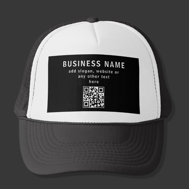 Casquette Télécharger le code QR ou le logo | Noir moderne (Créateur téléchargé)