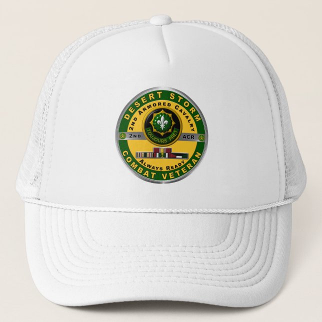 Casquette Tempête du désert du 2e Régiment de cavalerie blin (Devant)