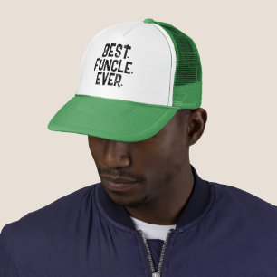 CASQUETTE TENDANCE MEILLEUR FUNCLE JAMAIS BLANC TYPOGRAPHIE 