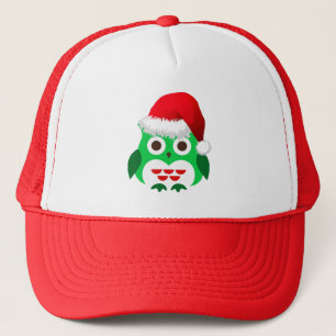 Casquette Tendance verte de hibou de Noël