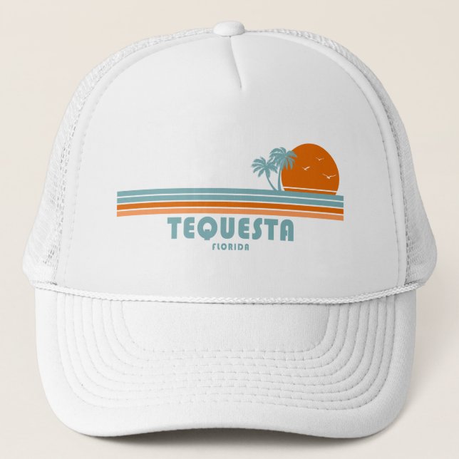 Casquette Tequesta Floride Sun Palm Trees (Devant)