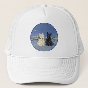 Casquette Tervuerens écossais noirs et roux en hiver