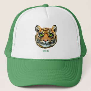 Casquette Tête de jeune tigre sauvage & Calligraphie