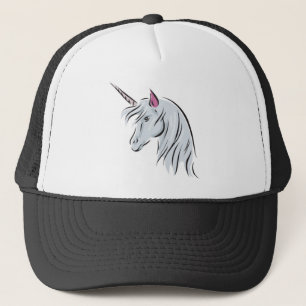 Casquette tête de licorne blanche