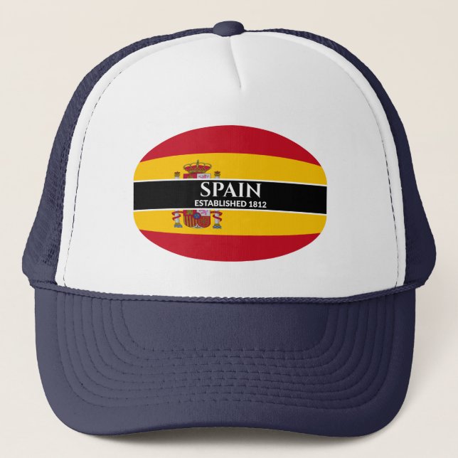 Casquette Texte Blanc Espagne Fondé Drapeau 1812 (Devant)