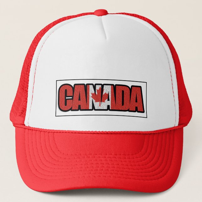 Casquette Texte canadien avec feuille d'érable (Devant)