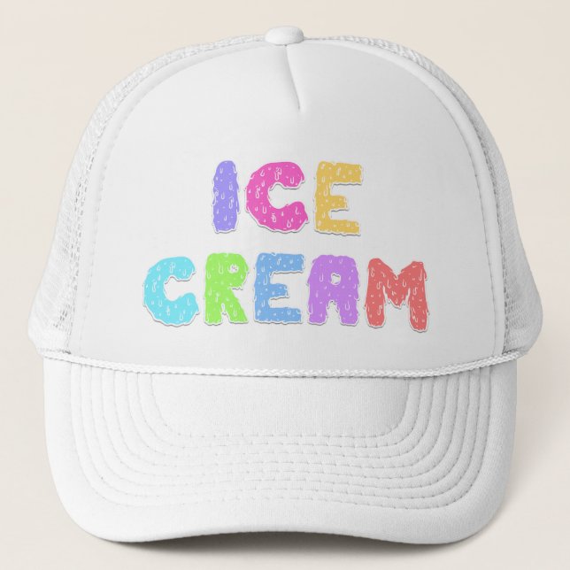 Casquette Texte de crème glacée - lumière (Devant)