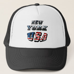 Casquette Texte de l'image de New York et du drapeau des Éta