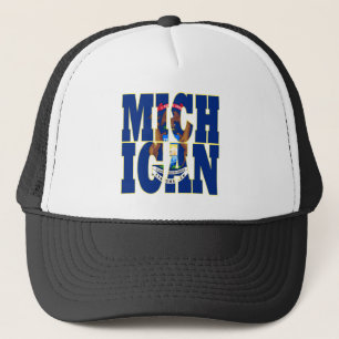 Casquette Texte du drapeau de l'État du Michigan