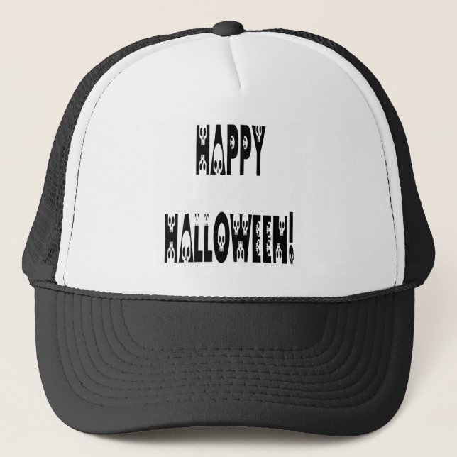 Casquette Texte Halloween squelettique (Devant)