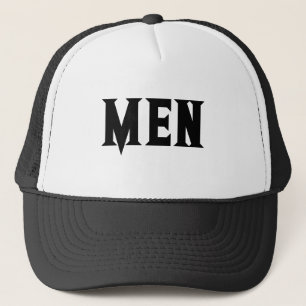 Casquette TEXTE HOMMES Garçon Homme Blanc et Noir