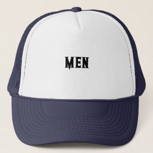 Casquette Texte personnalisé pour hommes en blanc et marine 