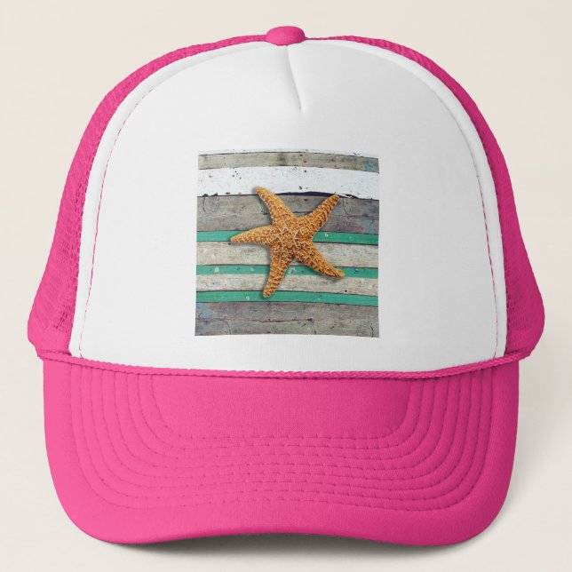 Casquette Thème Plage Starfish Mariage Rustique (Devant)