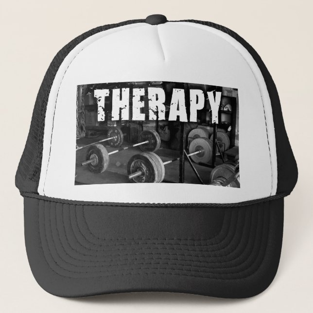 Casquette THÉRAPIE (Barbells) - "Poids levant" Motivationnel (Devant)