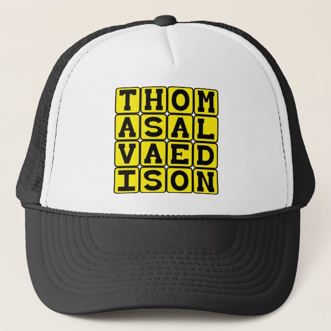 Casquette Thomas Alva Edison, inventeur américain (Devant)