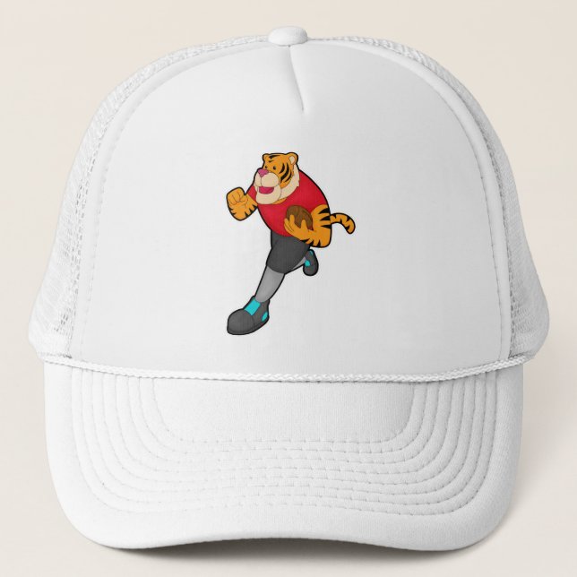Casquette Tiger comme joueur de football avec football (Devant)