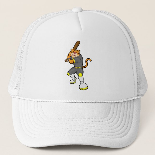 Casquette Tiger en baseball avec batte de baseball (Devant)