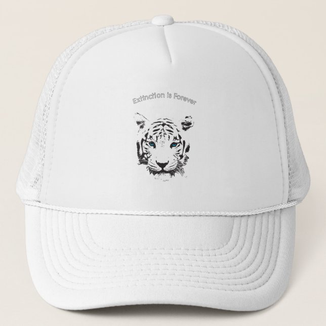 Casquette Tigre blanc aux yeux bleus (Devant)
