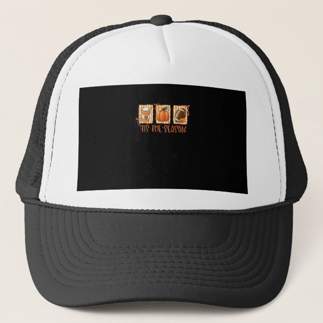 Casquette Tis The Season Pumpkin American Football Thanksgiv (Devant)