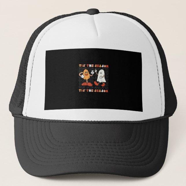 Casquette Tis The Season Pumpkin Boo 70s Halloween Costume (Devant)