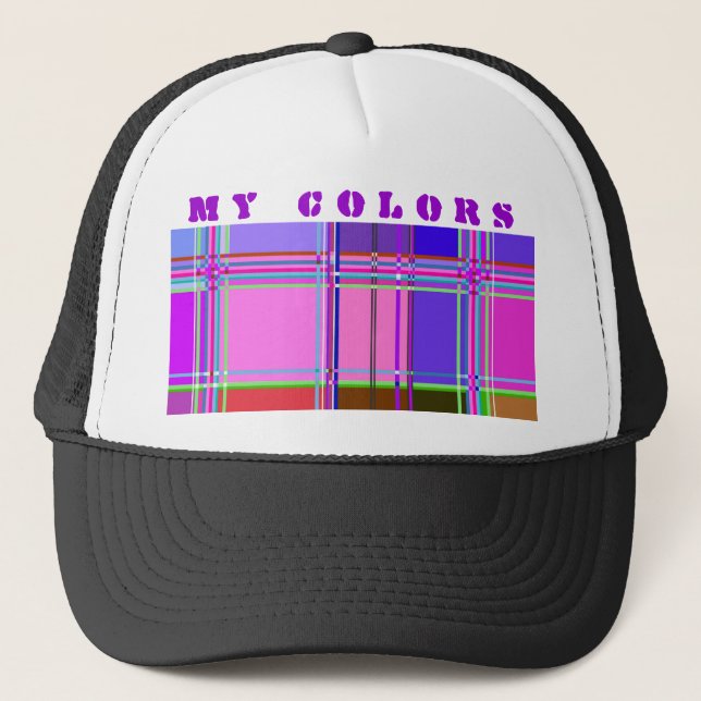 Casquette Tissu Couleurs Carrés (Devant)