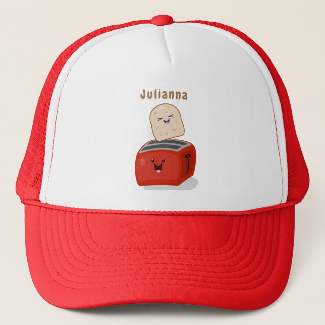 Casquette Toast de Cute kawaii et dessin animé de grille-pai (Devant)