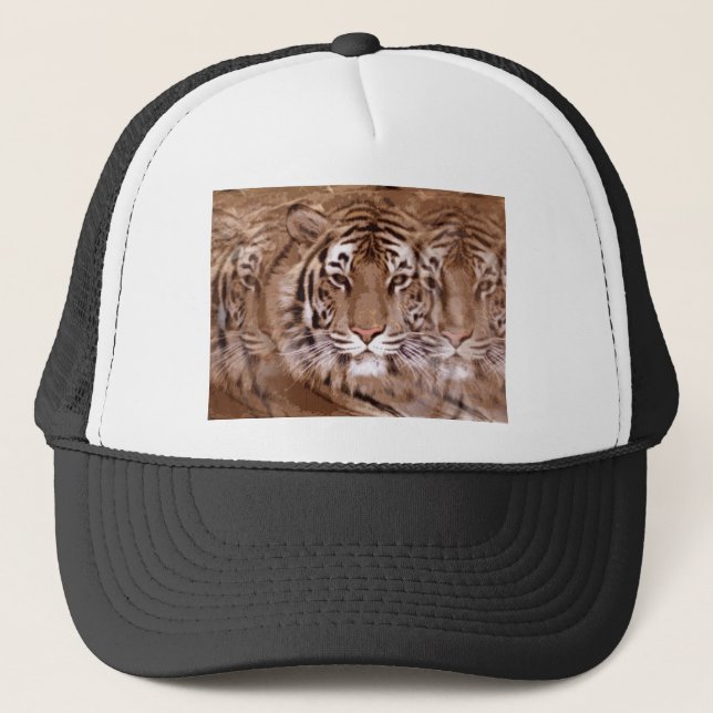 Casquette Tons Brown Tiger visage (Devant)